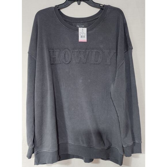Howdy gray sweatshirt women's 2X by Zoe+Liv - Picture 6 of 7